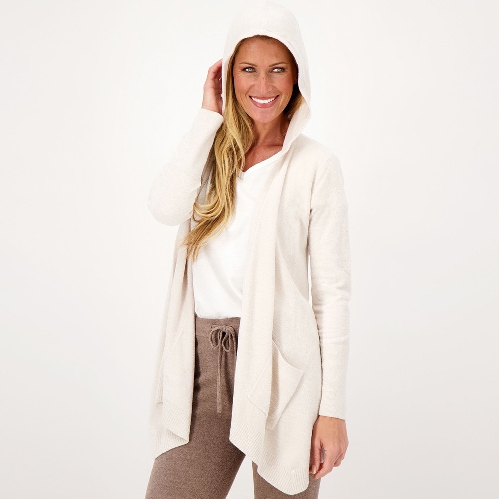 NWT Barefoot Dreams CozyChic Ultra Lite Hooded Seashore Cardigan size S